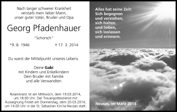 Anzeige von Georg Pfadenhauer von MGO