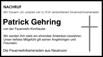 Anzeige von Patrick Gehring von MGO