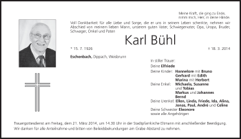 Anzeige von Karl Bühl von MGO