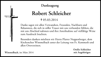 Anzeige von Robert Schleicher von MGO