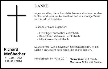 Anzeige von Richard Meßbacher von MGO