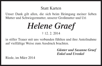 Anzeige von Helene Graef von MGO