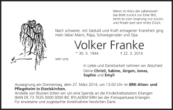Anzeige von Volker Franke von MGO
