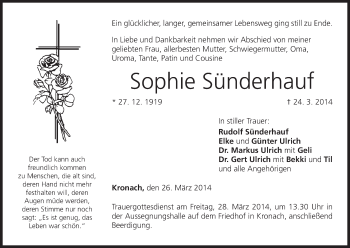 Anzeige von Sophie Sünderhauf von MGO