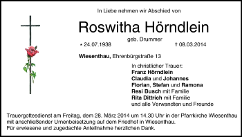 Anzeige von Roswitha Hörndlein von MGO