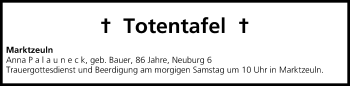 Anzeige von Totentafel vom 28.03.2014 von MGO