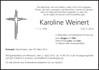Anzeige von Karoline Weinert von MGO