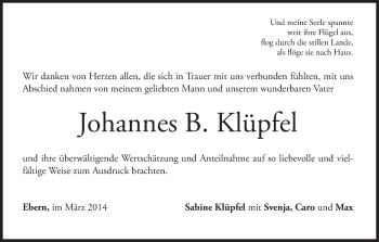 Anzeige von Johannes Klüpfel von MGO