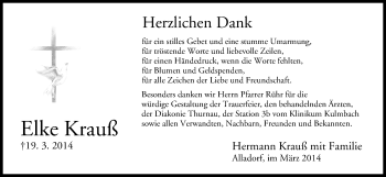 Anzeige von Elke Krauß von MGO