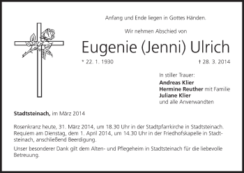 Anzeige von Eugenie Ulrich von MGO