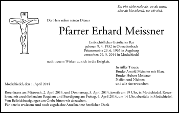 Anzeige von Erhard Meissner von MGO