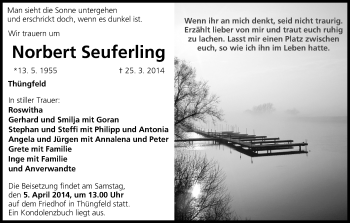 Anzeige von Norbert Seuferling von MGO