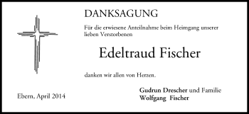 Anzeige von Edeltraud Fischer von MGO