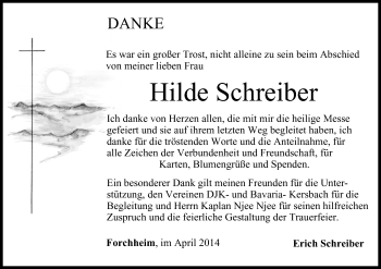 Anzeige von Hilde Schreiber von MGO