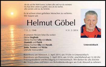 Anzeige von Helmut Göbel von MGO