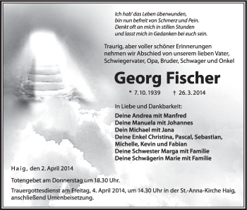 Anzeige von Georg Fischer von MGO