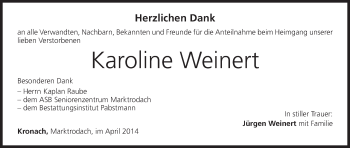 Anzeige von Karoline Weinert von MGO