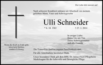 Anzeige von Ulli Schneider von MGO