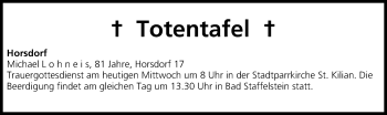 Anzeige von Totentafel vom 09.04.2014 von MGO