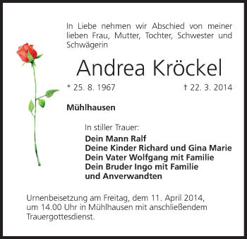 Anzeige von Andrea Kröckel von MGO