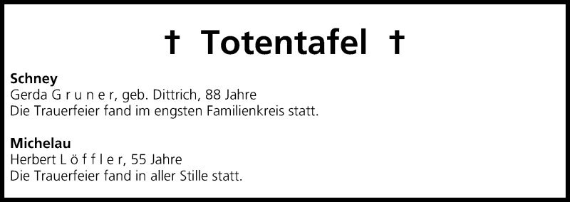  Traueranzeige für Totentafel vom 10.04.20014 vom 10.04.2014 aus MGO