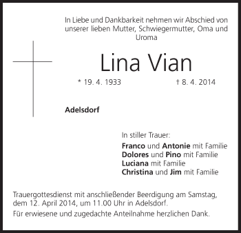 Anzeige von Lina Vian von MGO