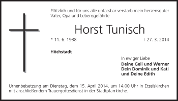 Anzeige von Horst Tunisch von MGO