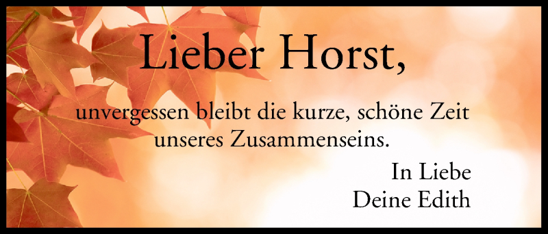  Traueranzeige für Horst  vom 12.04.2014 aus MGO