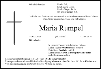 Anzeige von Maria Rumpel von MGO