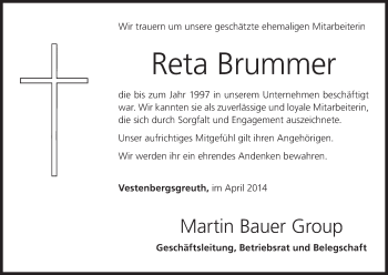 Anzeige von Reta Brummer von MGO