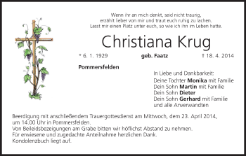 Anzeige von Christiana Krug von MGO