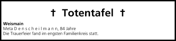 Anzeige von Totentafel 17.04.2014 von MGO