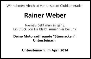 Anzeige von Rainer Weber von MGO
