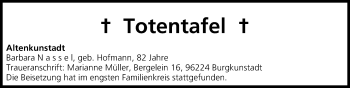 Anzeige von Totentafel 19.04.2014 von MGO