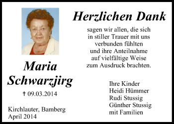 Anzeige von Maria Schwarzjirg von MGO
