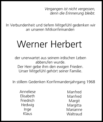 Anzeige von Werner Herbert von MGO