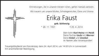 Anzeige von Erika Faust von MGO