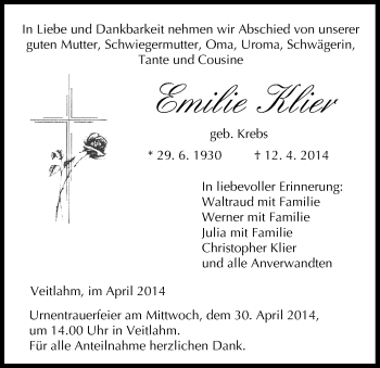 Anzeige von Emilie Klier von MGO