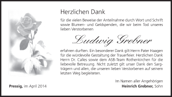 Anzeige von Ludwig Grebner von MGO