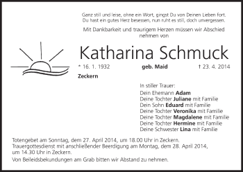 Anzeige von Katharina Schmuck von MGO