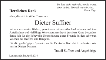 Anzeige von Dieter Suffner von MGO