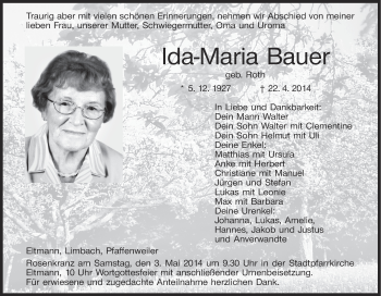 Anzeige von Ida-Maria Bauer von MGO