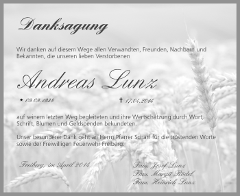 Anzeige von Andreas Lunz von MGO