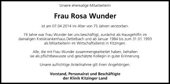 Anzeige von Rosa Wunder von MGO