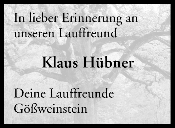 Anzeige von Klaus Hübner von MGO