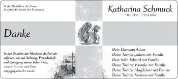 Anzeige von Katharina Schmuck von MGO