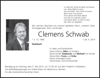 Anzeige von Clemens Schwab von MGO