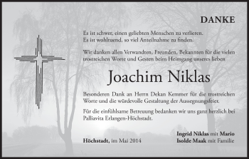 Anzeige von Joachim Niklas von MGO