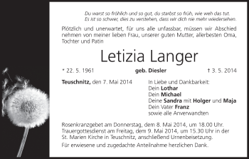 Anzeige von Letizia Langer von MGO
