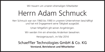 Anzeige von Adam Schmuck von MGO